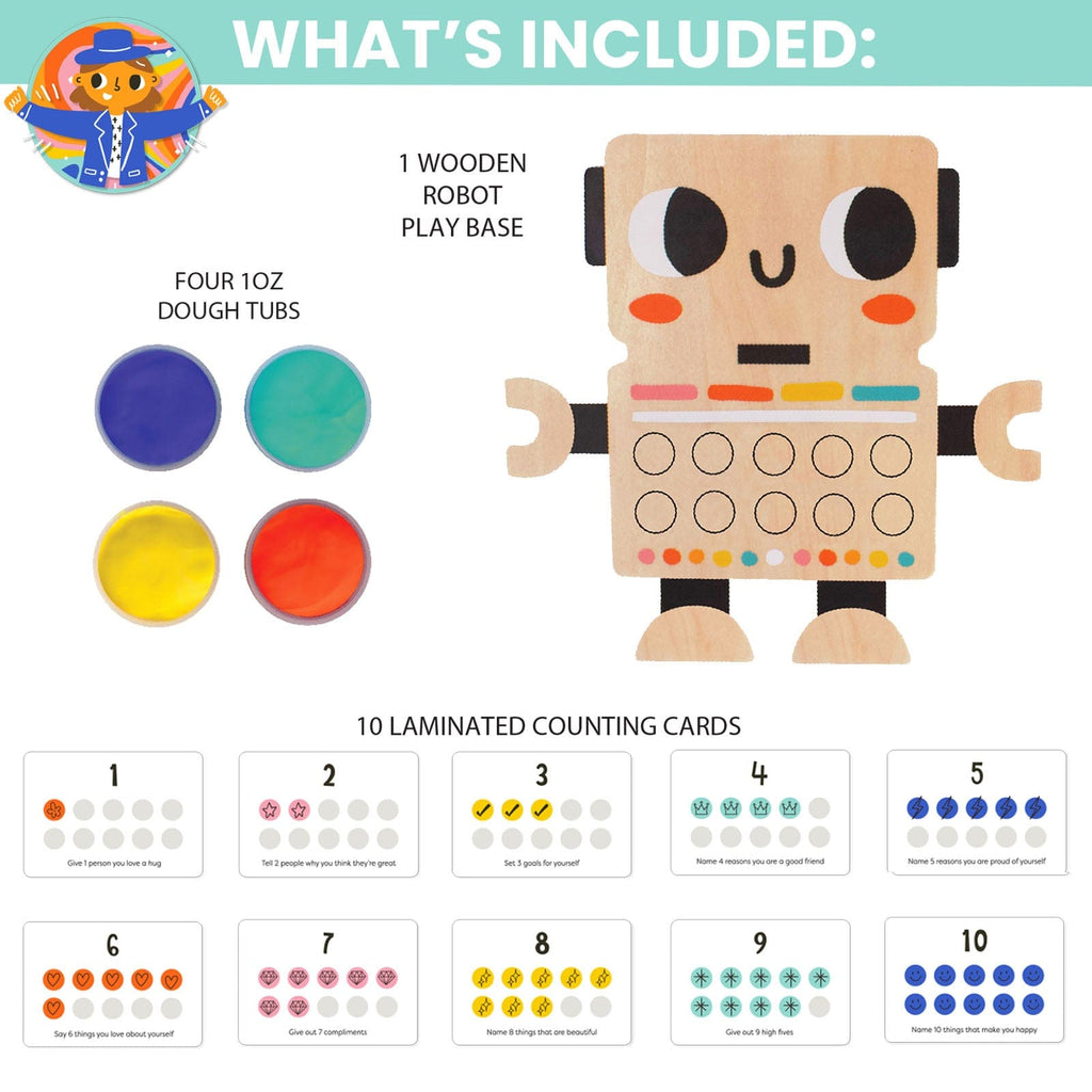 Toys & Games Dough Bot: Learn to Count Dough + Wooden Activity Set
